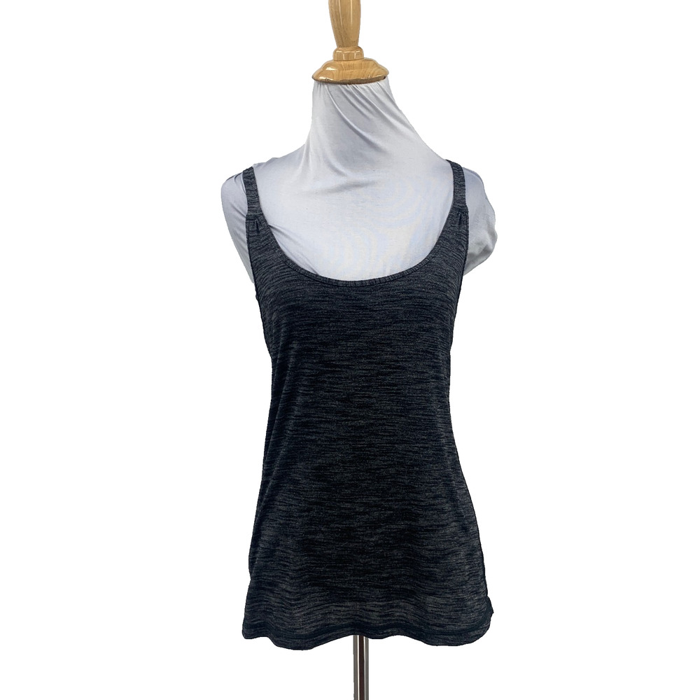 Lululemon Tank Top Womens 4 Gray Sunset Salutations 2 In 1 Heathered Shelf Bra